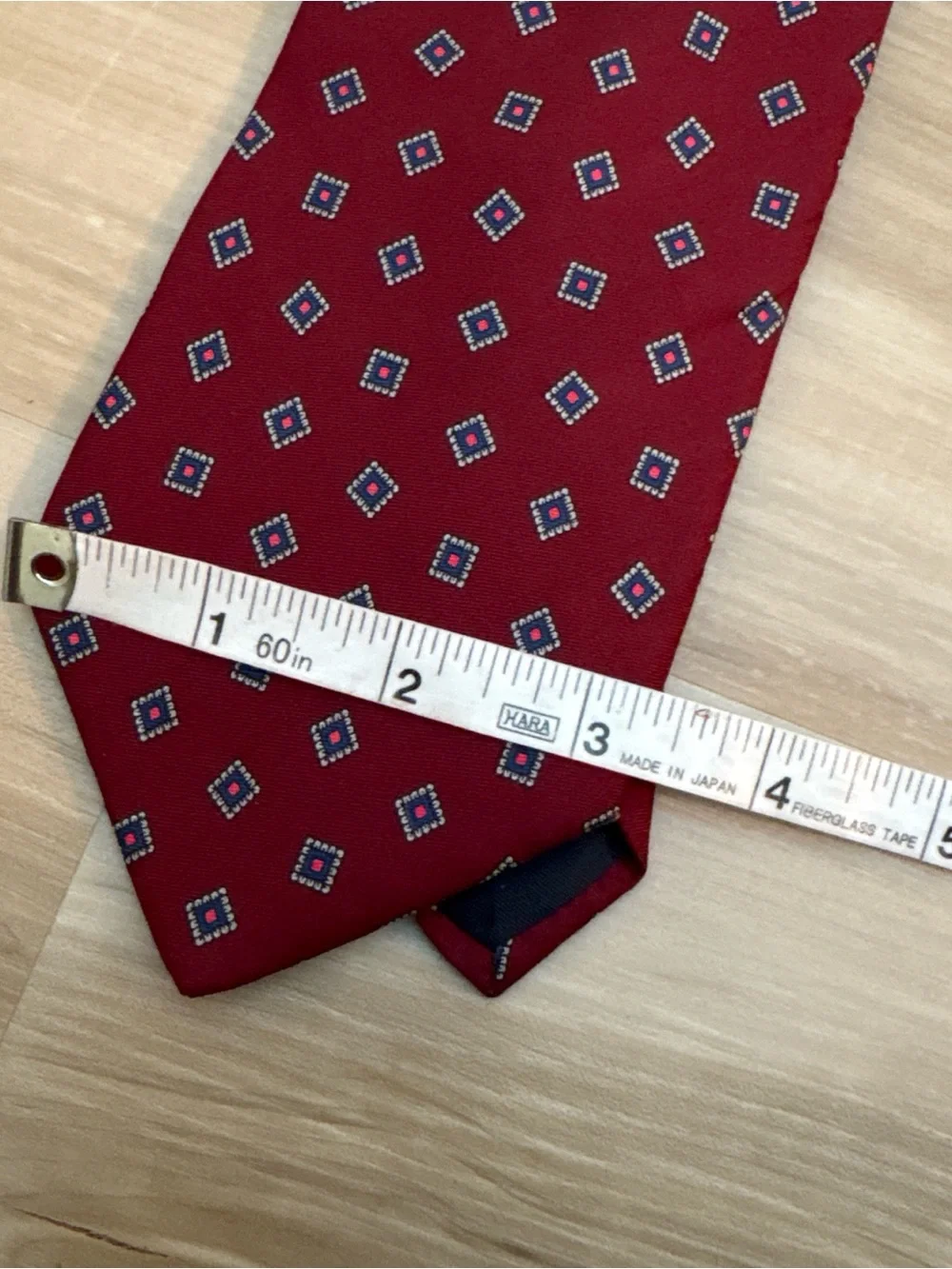 Paco Rabanne Mens Burgundy Geometric Silk Tie